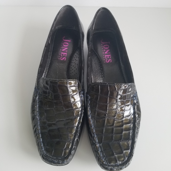 Jones Bootmaker Leather Croc Gunner Loafer - Picture 2 of 11